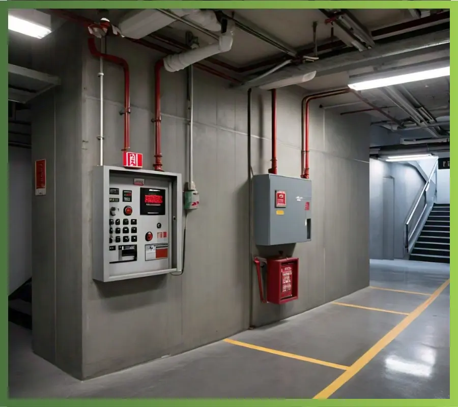 Sprinkler and fire alarm control room